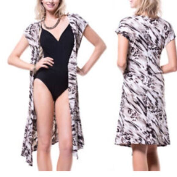 MIRACLESUIT Cap Sleeve Printed Beach Dress Medium M - Picture 1 of 5